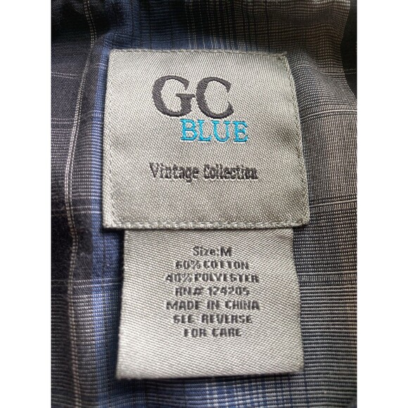 GC Blue Vintage Collection Mens M Western Shirts Lot/2 Blue Plaid Pearl Snap LS - Picture 8 of 8